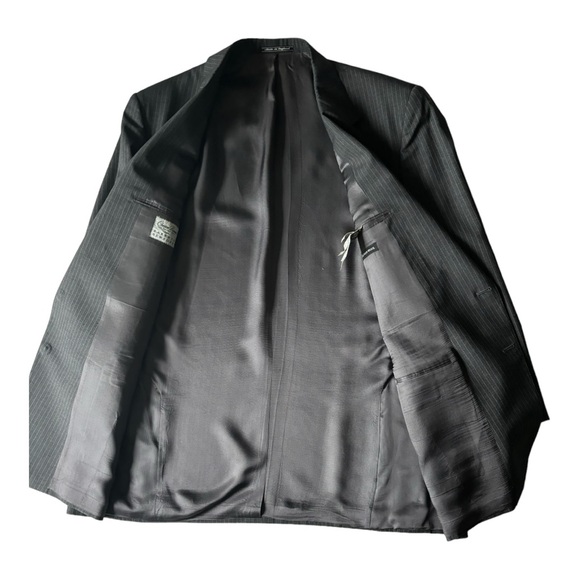 CHESTER BARRIE SAVILE ROW Barney’s New York grey pinstriped wool blazer | 48 L - Picture 3 of 13